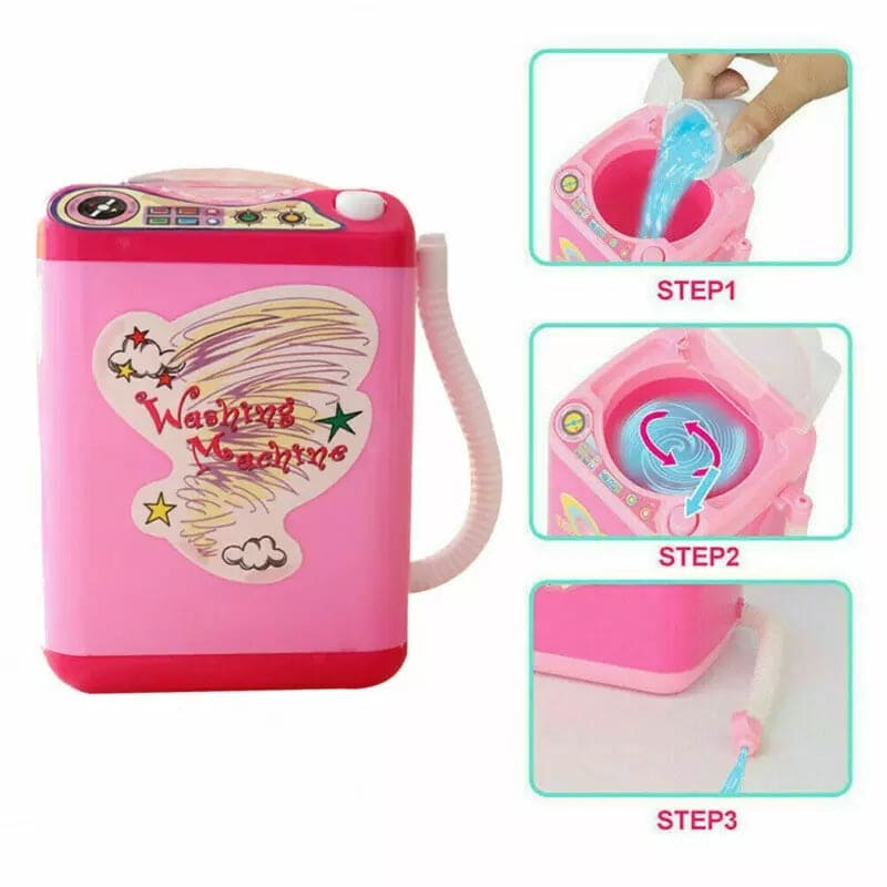 Mini Makeup Brush Cleaner Device, Mini Child Washing Machine Toy, Portable Automatic Cute Cosmetic Powder Puff Washing Machine, Makeup Brushes Cleaner Mini Makeup Brush Cleaner Device, Mini Child Washing Machine Toy, Portable Automatic Cute Cosmetic Powder Puff Washing Machine, Makeup Brushes Cleaner
